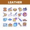 Leather Cloth Material Collection Icons Set Vector