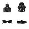 Leather, cosmetology, hairdresser and other web icon in black style.accessories, shoes, outsole icons in set collection.