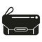 Leather craft bag icon simple vector. Fashion zipper