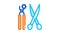 leather craft scissors and punch tool Icon Animation