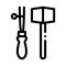 Leather craft tools icon vector outline illustration