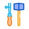 Leather craft tools icon vector outline illustration