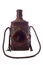 Leather decorative bottle or flask for alcohol drinks on white