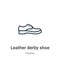 Leather derby shoe outline vector icon. Thin line black leather derby shoe icon, flat vector simple element illustration from