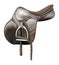 Leather equestrian saddle