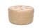 Leather footstool on white background