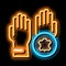 leather gloves neon glow icon illustration