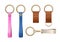 Leather key rings set. Key chains accessory design.