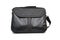 Leather laptop bag black color on white background