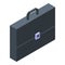 Leather manager suitcase icon, isometric style