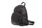 Leather modern handbag  backpack. Isolated on white. Fashion black bag