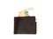 Leather money clip on white background
