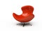 Leather red armchair isolated