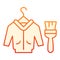Leather repair flat icon. Jacket and brush red icons in trendy flat style. Clothes cleaning gradient style design