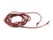 Leather rope tied together in a circle isolated on white background.Electronic Connector.Selection focus.Clipping path