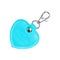 Leather Round Keychain with clip lock for Key Isolated on white