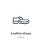 Leather shoes outline vector icon. Thin line black leather shoes icon, flat vector simple element illustration from editable
