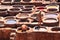 Leather tanning in Fez , Morocco