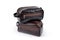Leather Toilet Travel bag isolated