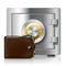 Leather wallet and safe with code lock