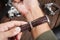 Leather watch band