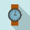 Leather watch repair icon, flat style