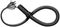 Leather whip bent into infinity shape, isolated