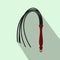 Leather whip icon, flat style