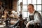 Leather worker at Blists Hill Victorian Museum