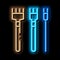 leatherworking crafting tools neon glow icon illustration