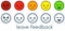 Leave feedback. Satisfaction scales with color smileys buttons.