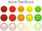 Leave feedback. Satisfaction scales with color smileys buttons.