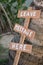 Leave message here wood lebel in garden