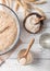 The leaven for bread is active. Starter.sourdough  fermented mixture of water and flour to use as leaven for bread baking. The