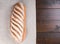 Leavened durum flour bread loaf on table