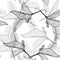 Leaves contours on a white background. floral seamless pattern,