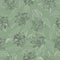 Leaves and flowers khaki pattern