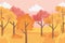 Leaves forest autumn panorama nature trees sky scene