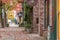 Leaves line the sidewalk during autumn in historic Fairhaven