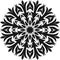 LEAVES MANDALA ILLUSTRATIONS VECTOR PATTERN BLACK AND WHITE FLOWER