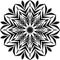 LEAVES MANDALA ILLUSTRATIONS VECTOR PATTERN BLACK AND WHITE FLOWER