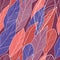 Leaves seamless pattern. Burgundy, terracotta and lilac shades