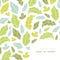 Leaves silhouettes corner decor pattern background