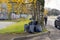 Leaves in trash bags,  old Tallinn