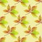 Leaves of wild grape. Seamless pattern. Colorful Autumn leaves isolated on a yellow background