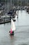 Leaving the harbour at Lymington on the ferry for the Isle of Wight. England