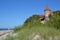 Leba beach, Baltic Sea, Poland. Castle on the beach