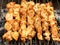 Lebanese chicken barbecue well cooked on fire