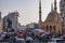 Lebanese cover Martyr`s Statue with flags during protests