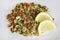 Lebanese Tabbouleh with lemon slices